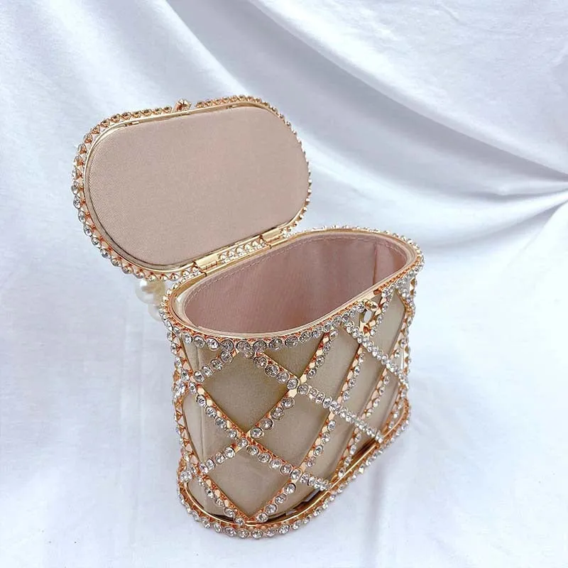Diamond-Studded Basket Bag