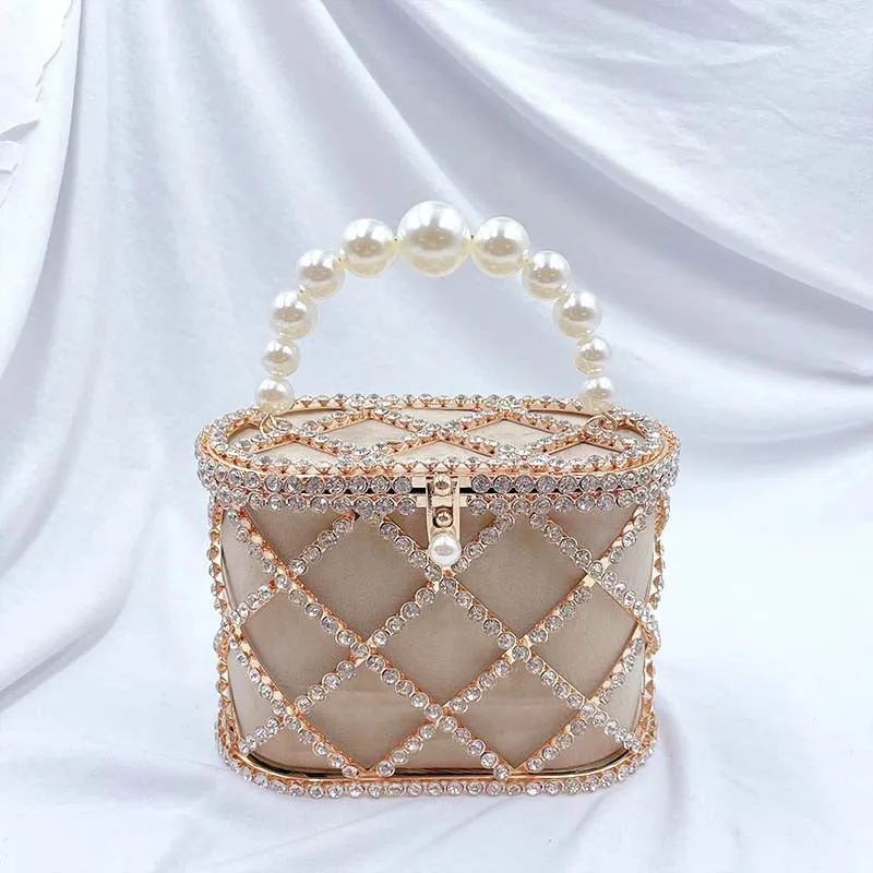 Diamond-Studded Basket Bag