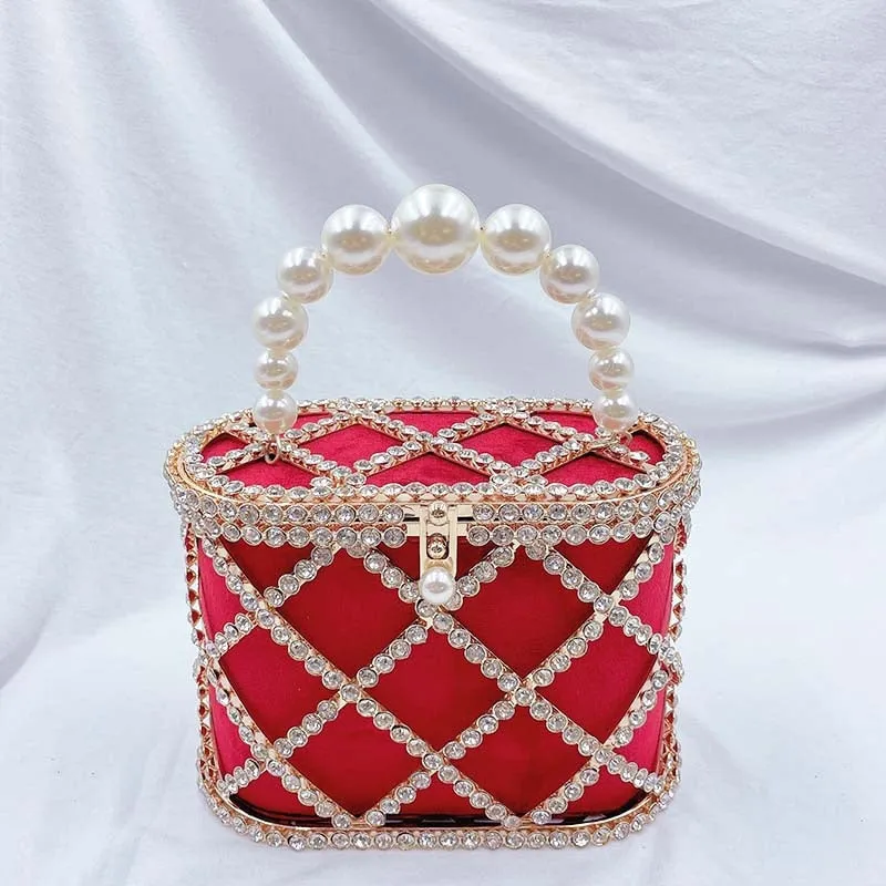 Diamond-Studded Basket Bag