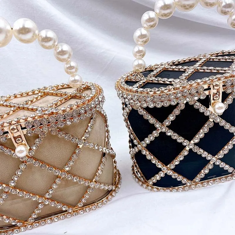 Diamond-Studded Basket Bag