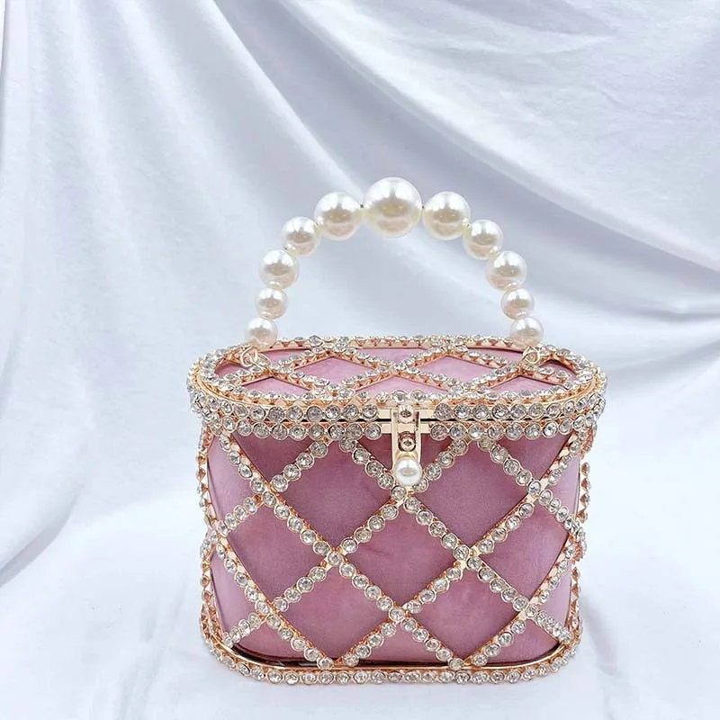 Diamond-Studded Basket Bag