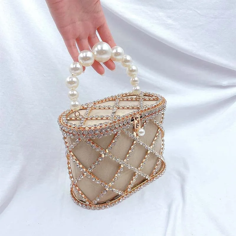 Diamond-Studded Basket Bag
