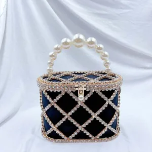 Diamond-Studded Basket Bag