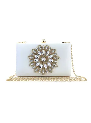 Diamond-studded Sunflower Dinner Bag Clutch Bag