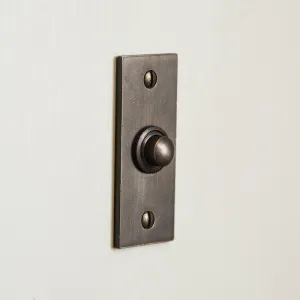 Distressed Antique Brass Rectangular Bell Push