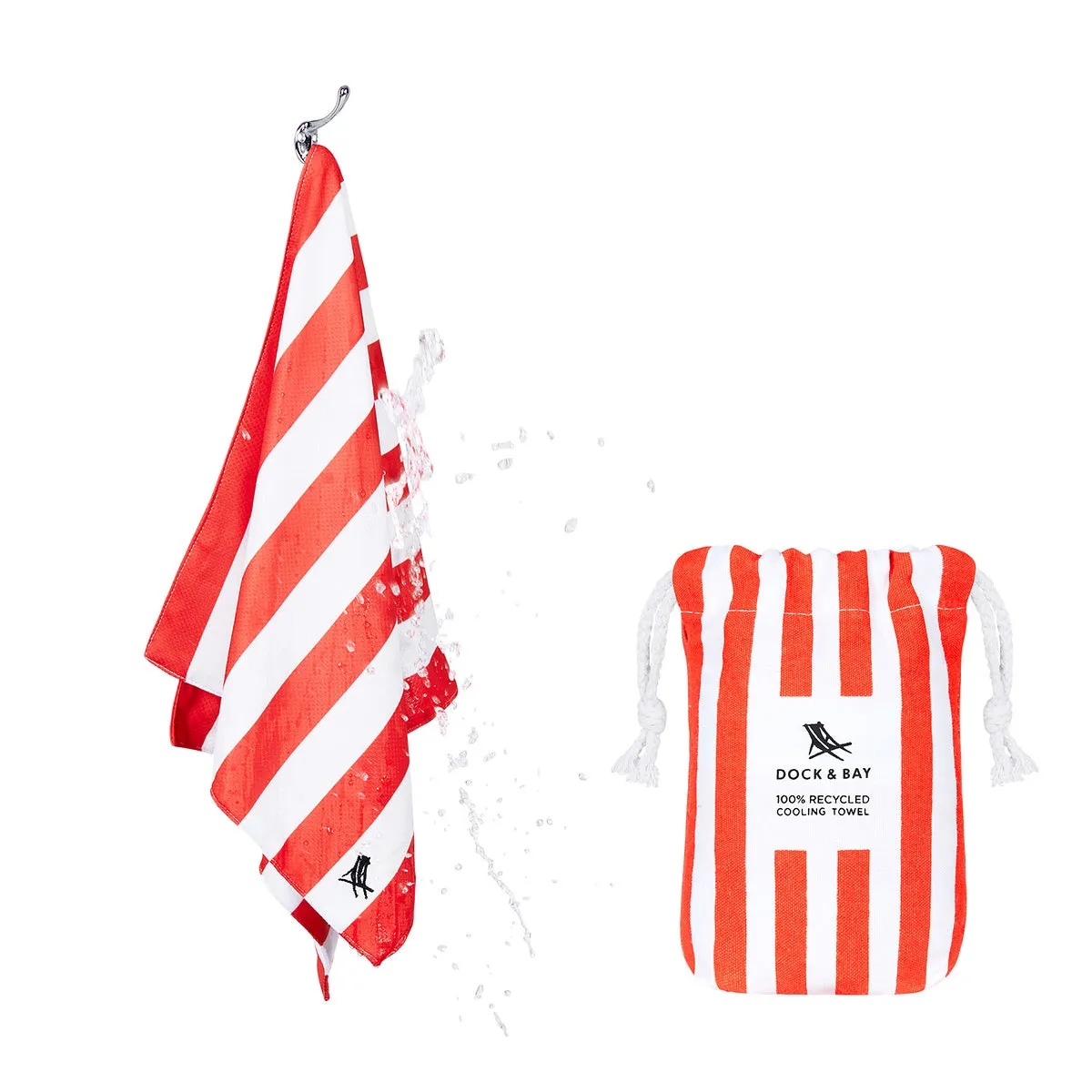 Dock & Bay Quick Cool Gym Towel - Waikiki Coral Red - Outlet