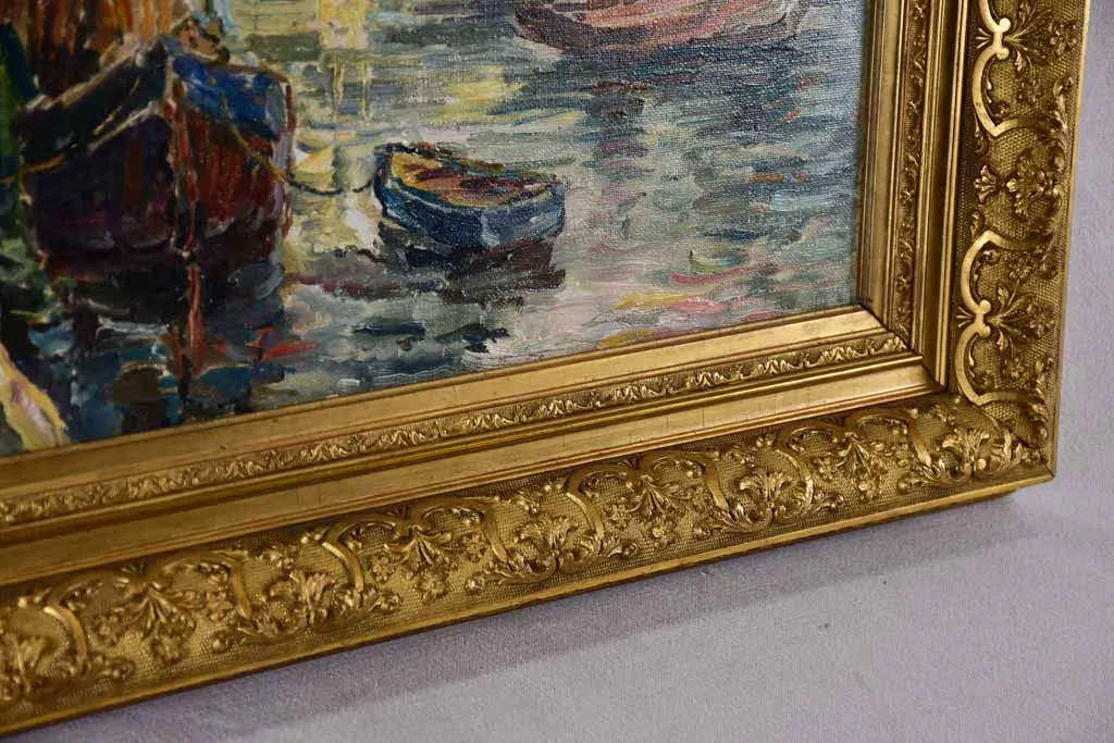 Early 20th century sea port in Normandy - Anonymous 26¾" x 32¾"