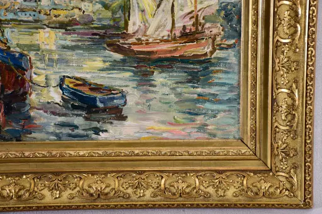 Early 20th century sea port in Normandy - Anonymous 26¾" x 32¾"