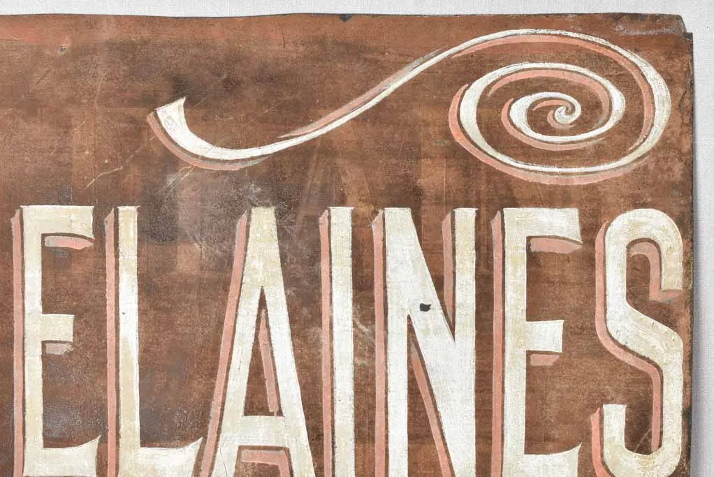 Early 20th century sign - PORCELAINES 24¾" x 39½"