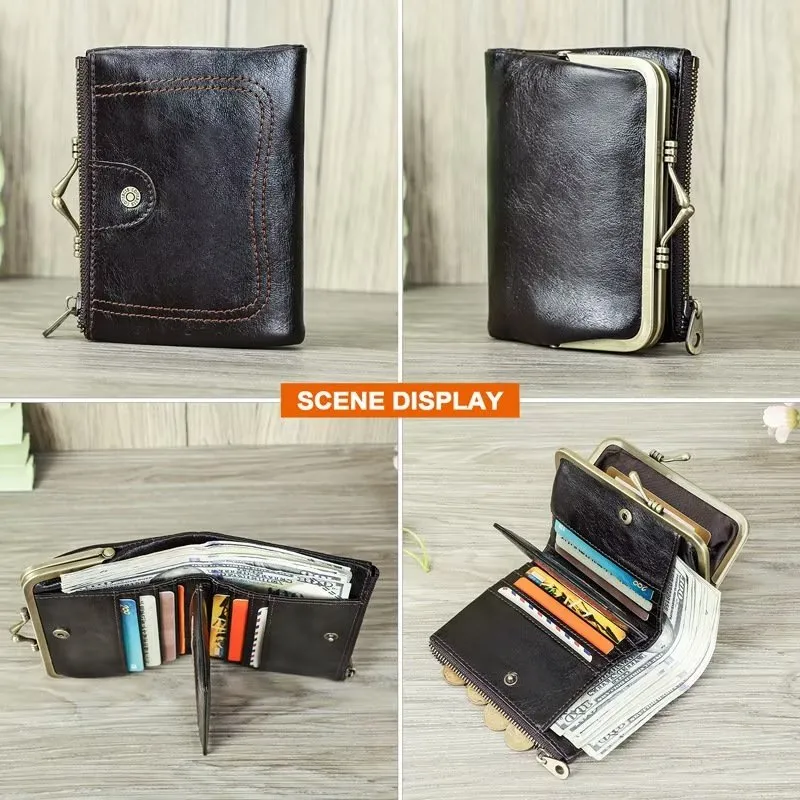 ElegantCow RFID Short Zipper Clutch Wallet