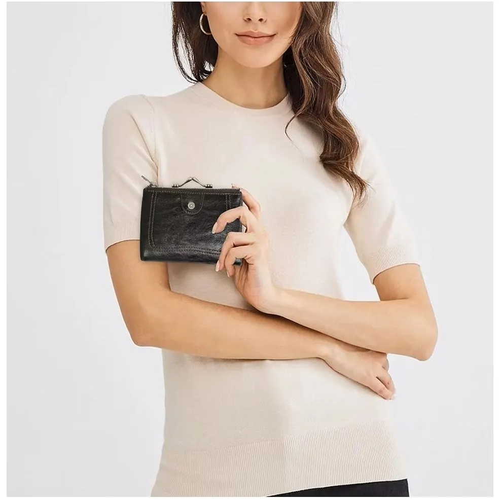 ElegantCow RFID Short Zipper Clutch Wallet