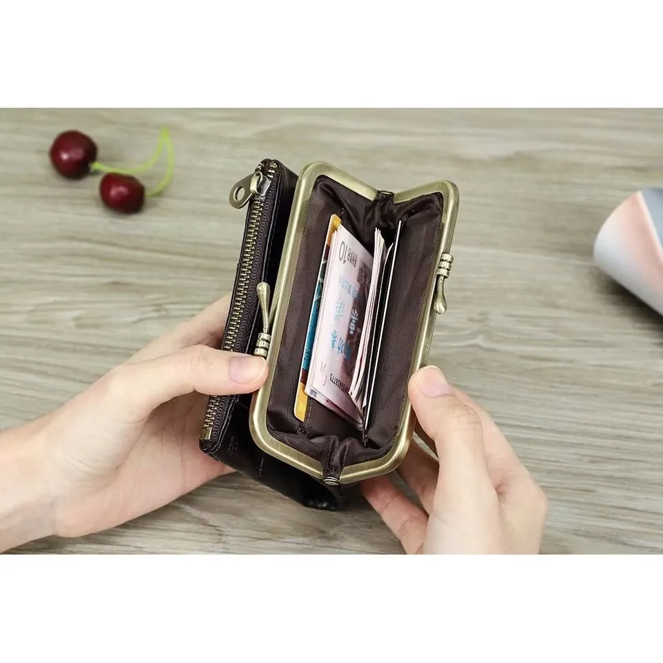 ElegantCow RFID Short Zipper Clutch Wallet