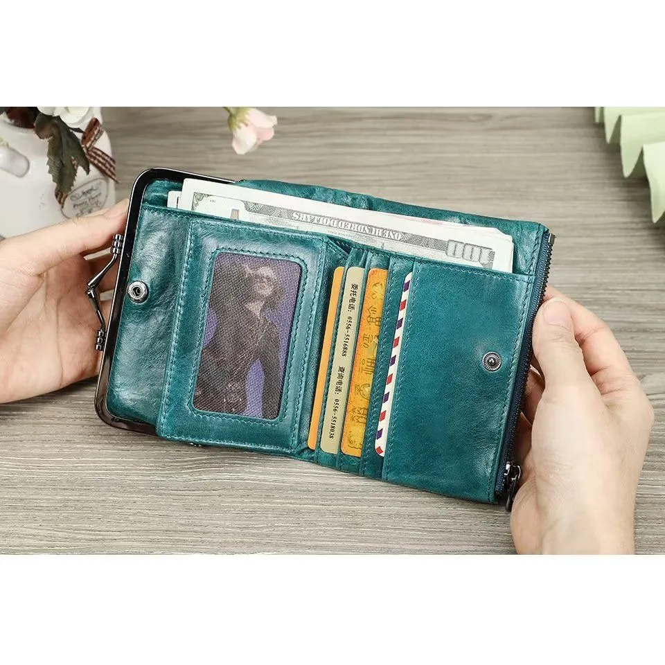 ElegantCow RFID Short Zipper Clutch Wallet