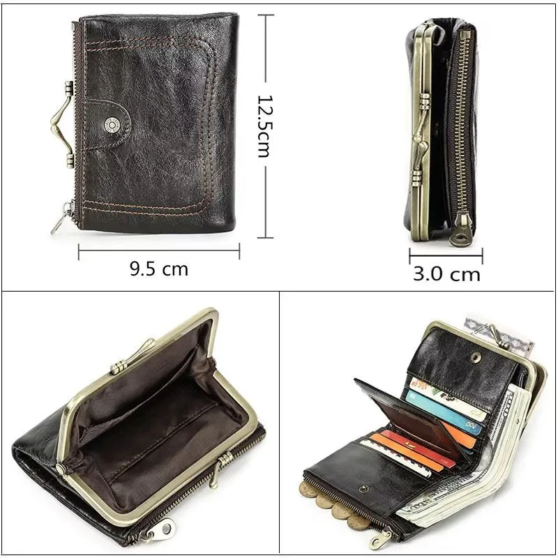 ElegantCow RFID Short Zipper Clutch Wallet