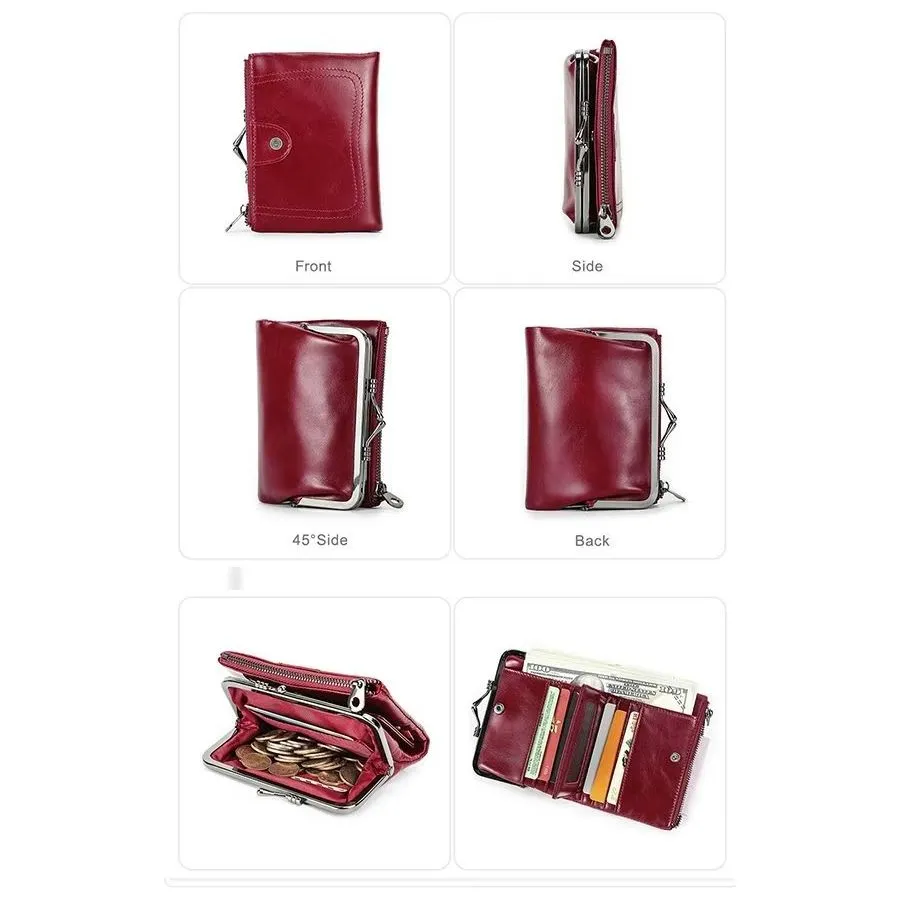 ElegantCow RFID Short Zipper Clutch Wallet
