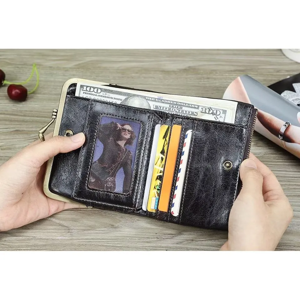 ElegantCow RFID Short Zipper Clutch Wallet