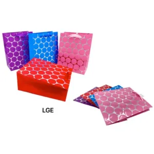 Embossed Dots & Foiled Large Gift Bag - 32cm x 26cm x 12cm