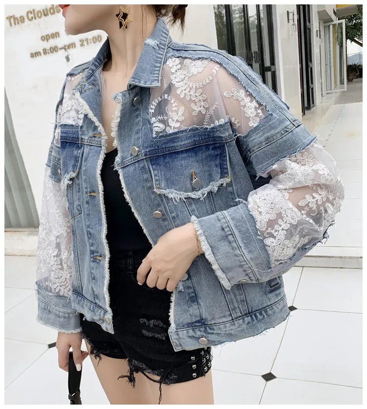 Embroidery Patchwork Stylish Denim Jacket