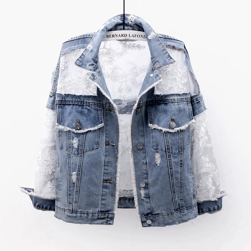Embroidery Patchwork Stylish Denim Jacket