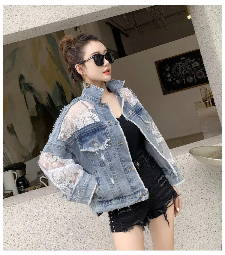 Embroidery Patchwork Stylish Denim Jacket