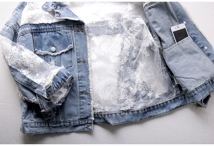 Embroidery Patchwork Stylish Denim Jacket