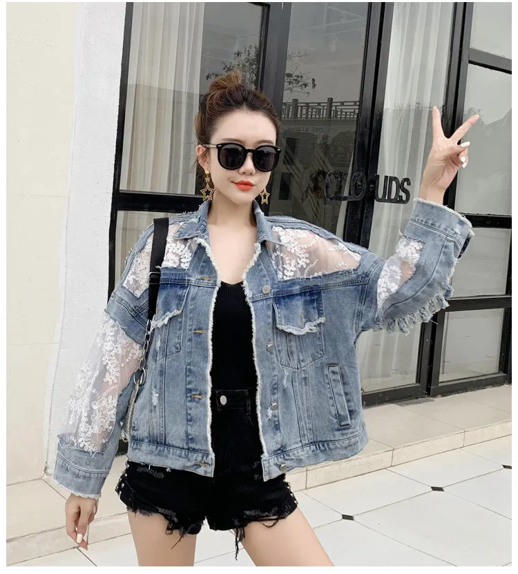 Embroidery Patchwork Stylish Denim Jacket
