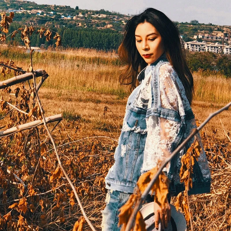 Embroidery Patchwork Stylish Denim Jacket