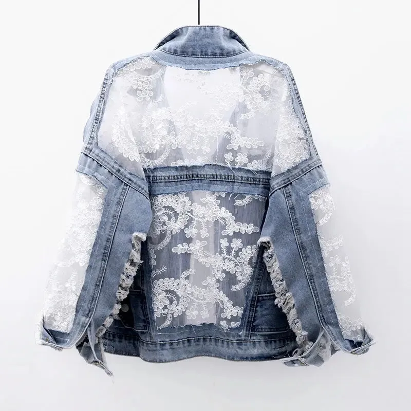 Embroidery Patchwork Stylish Denim Jacket