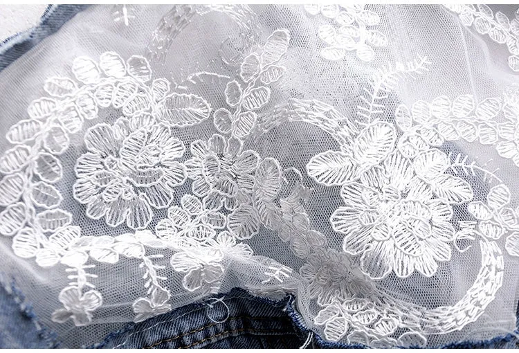 Embroidery Patchwork Stylish Denim Jacket