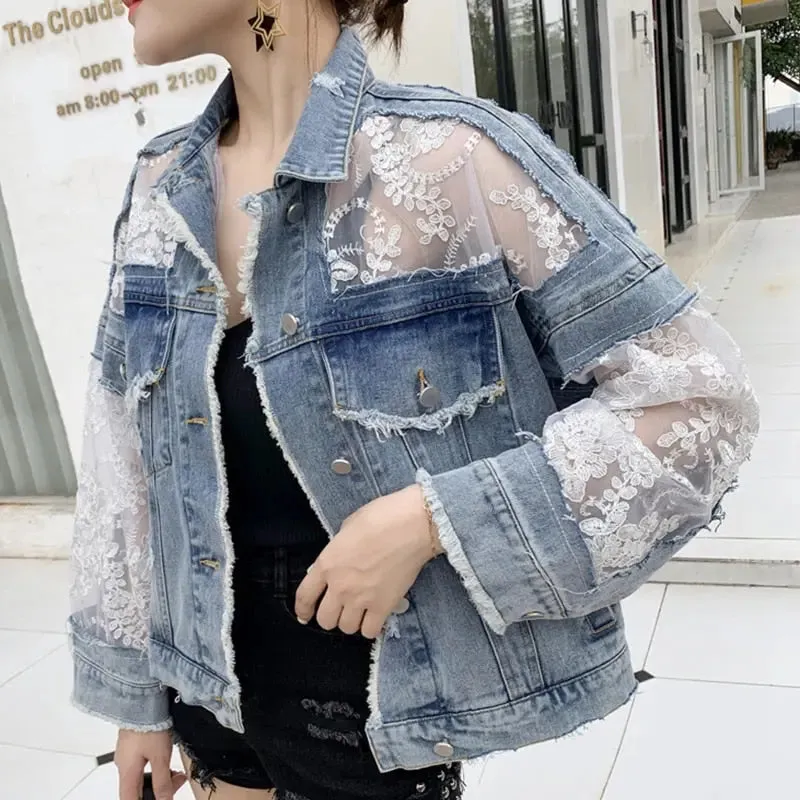 Embroidery Patchwork Stylish Denim Jacket