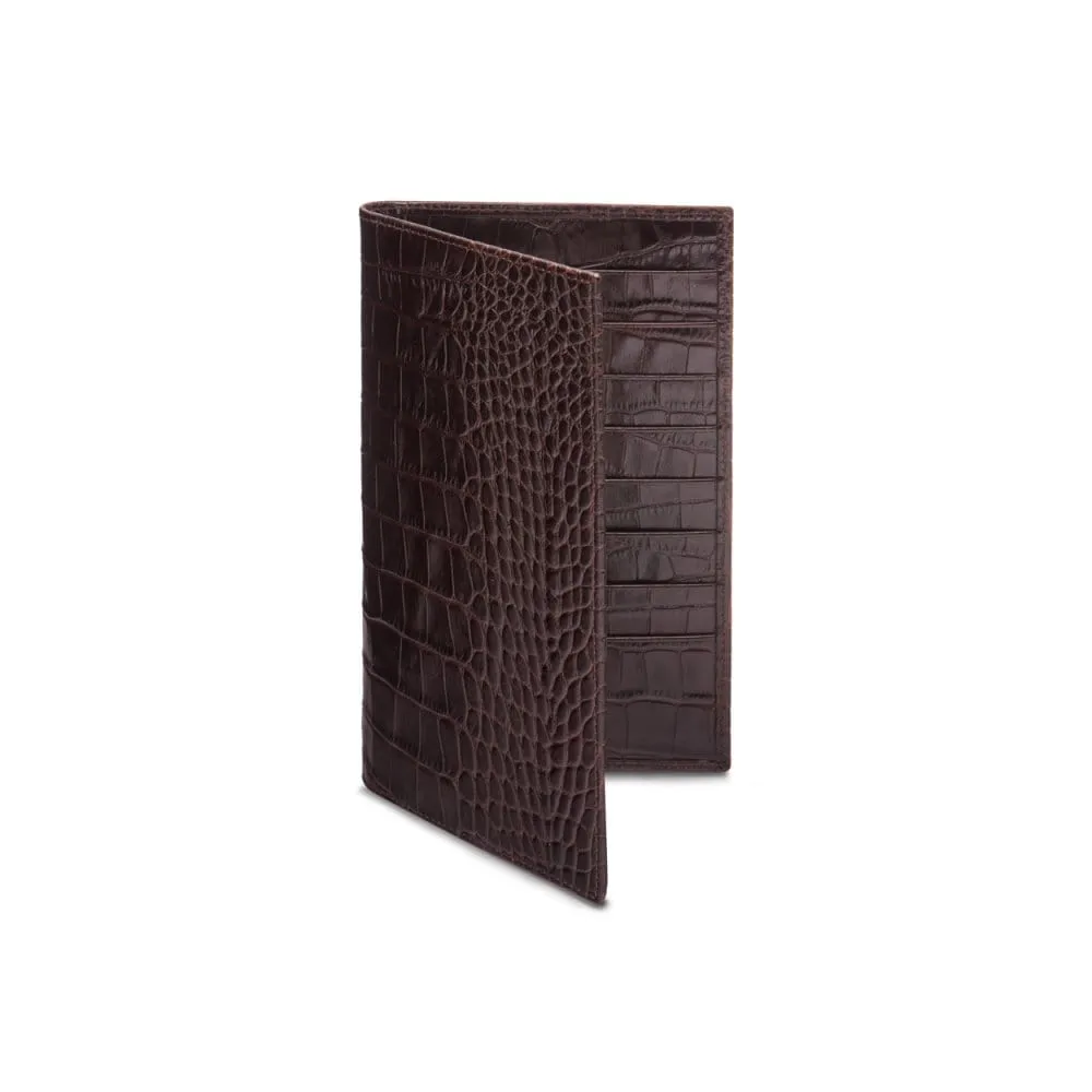 English Gents Leather Suit Wallet 10 CC - Brown Croc