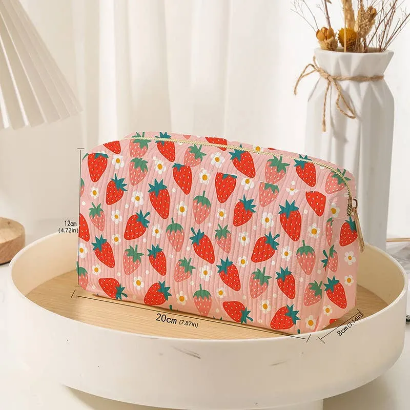 ESTELLA STRAWBERRY MAKEUP COSMETIC POUCH BAG