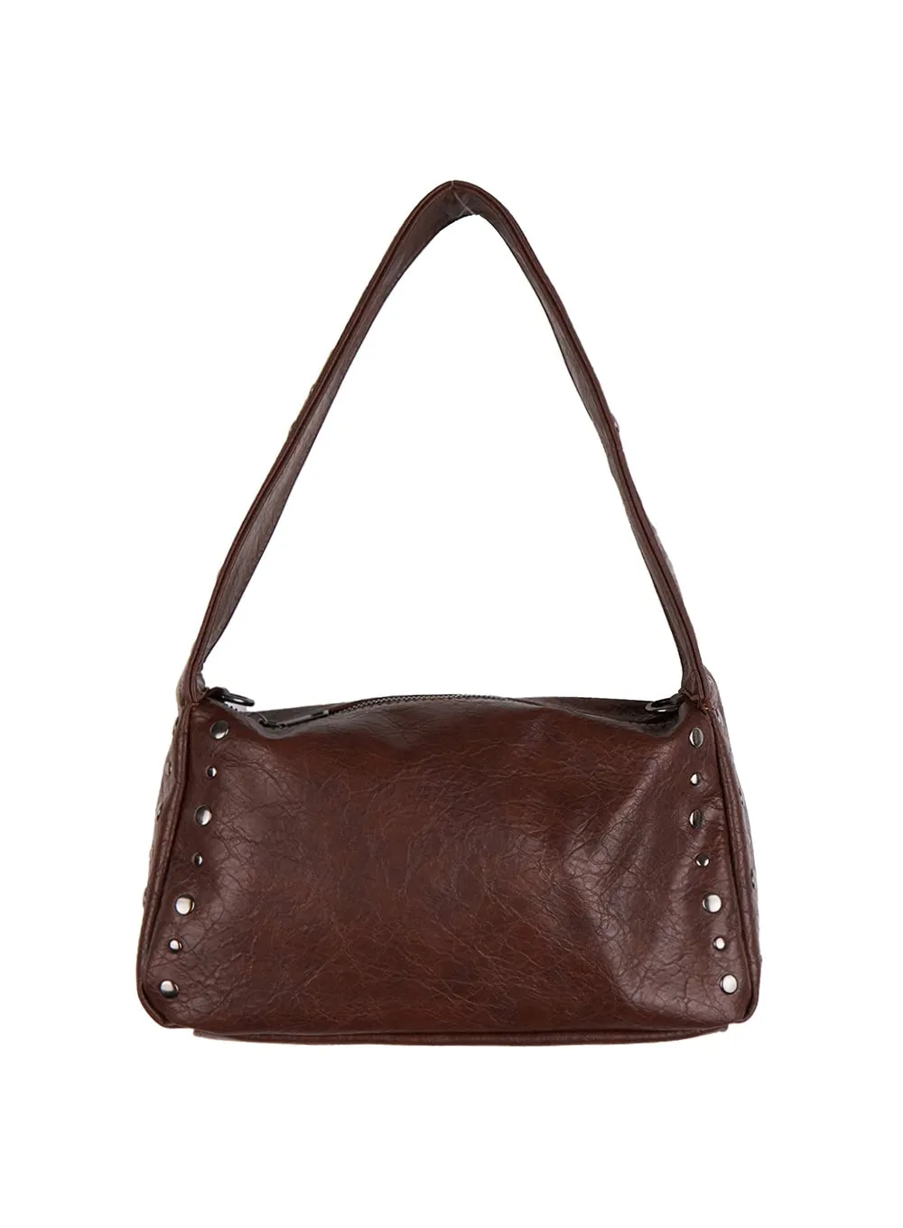 Faux Leather Studded Shoulder Bag IJ503