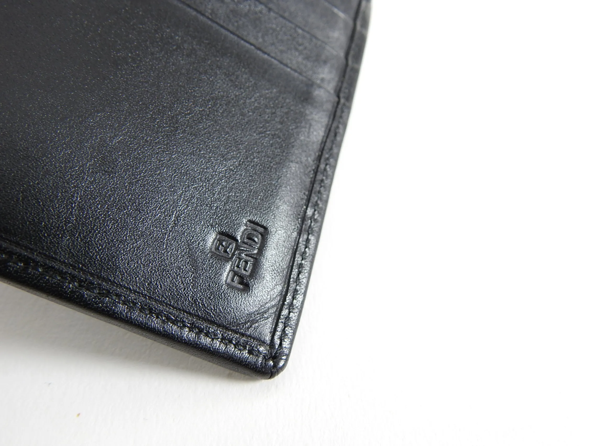 Fendi Black Monogram Zucca Logo Bifold Wallet