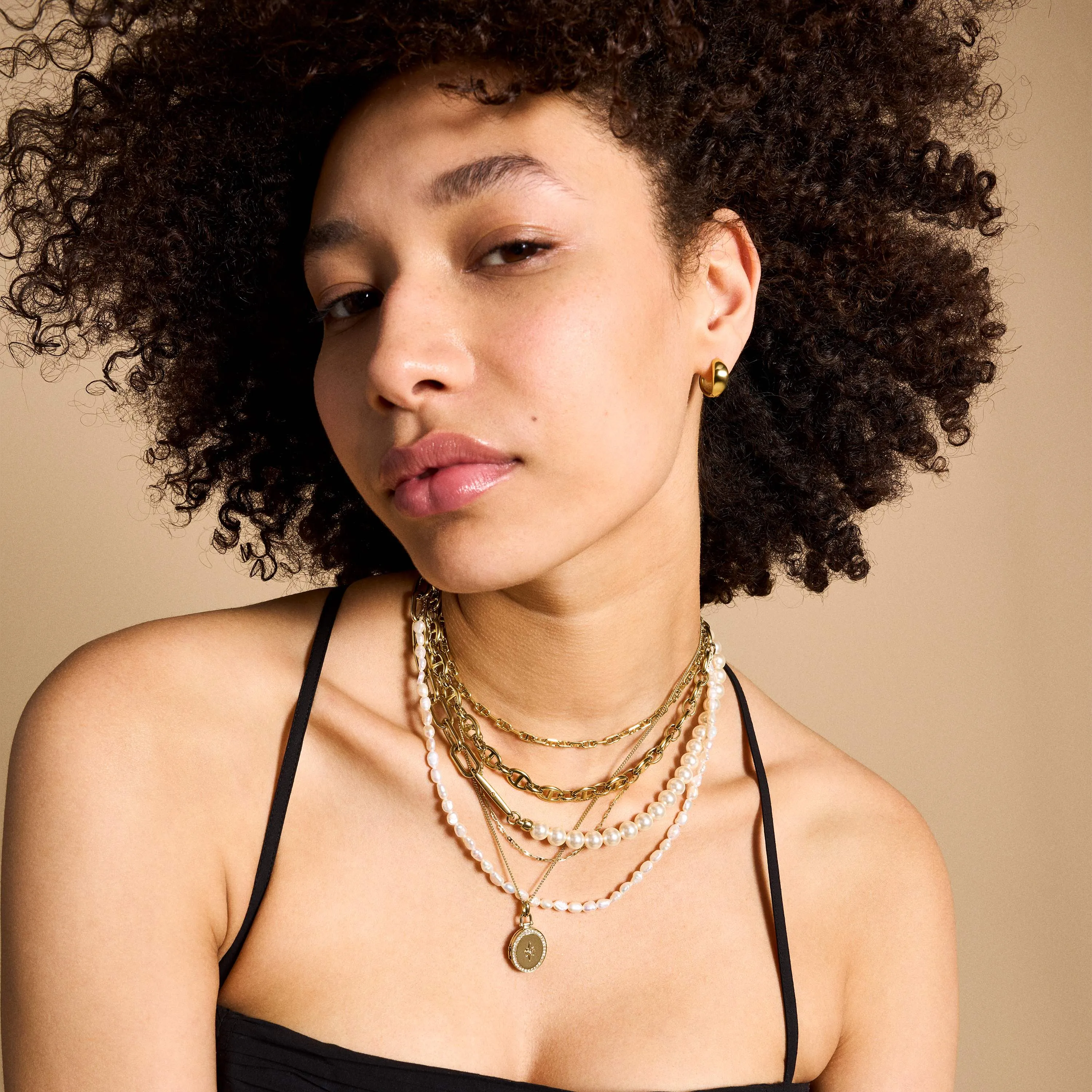 Fossil Jewelry Gold Necklace JF04735710