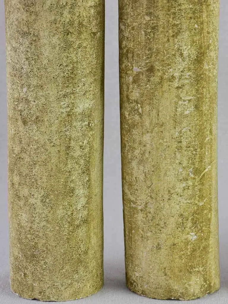Four large stone candlesticks 16½"