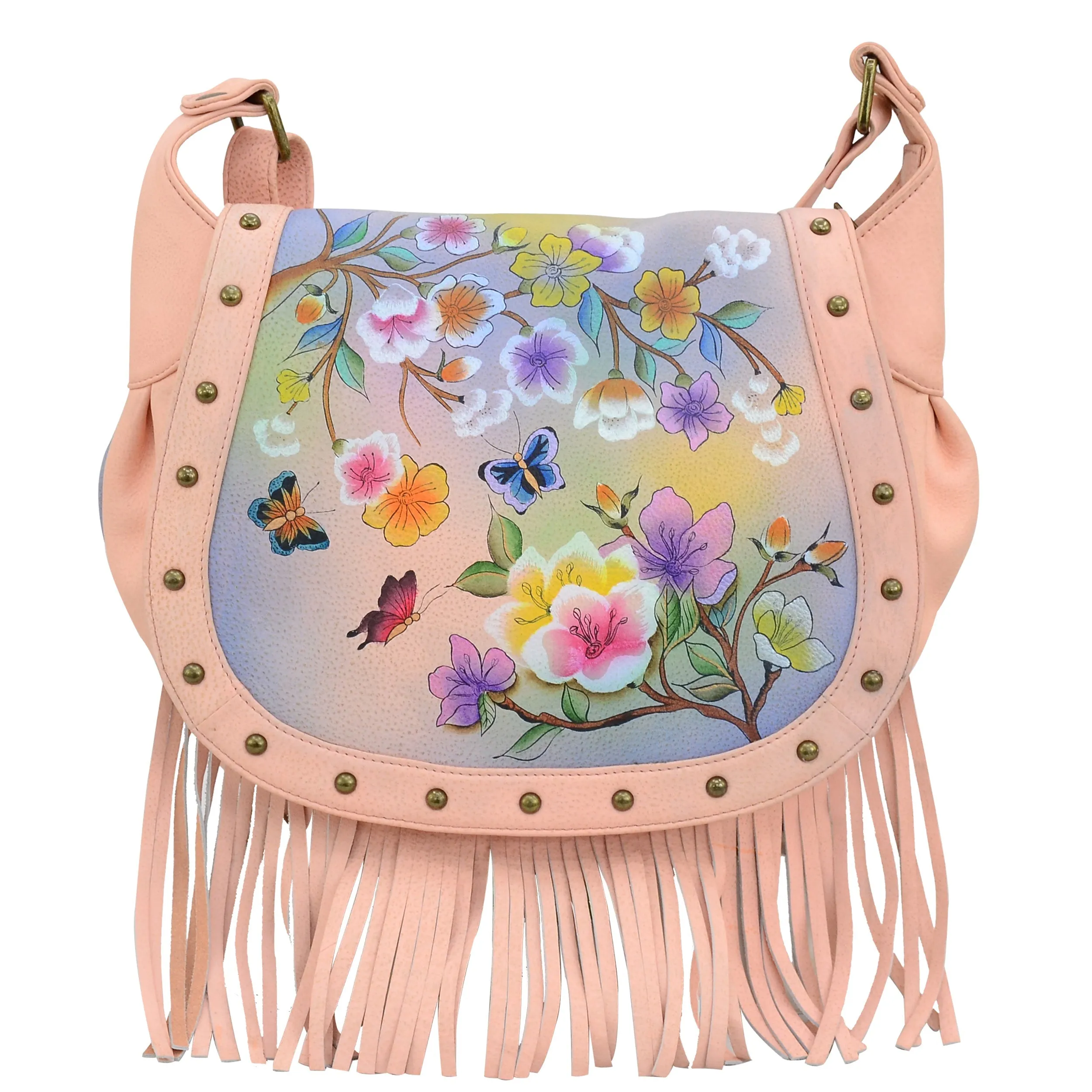 Fringed Flap Saddle Bag - 619
