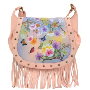 Fringed Flap Saddle Bag - 619