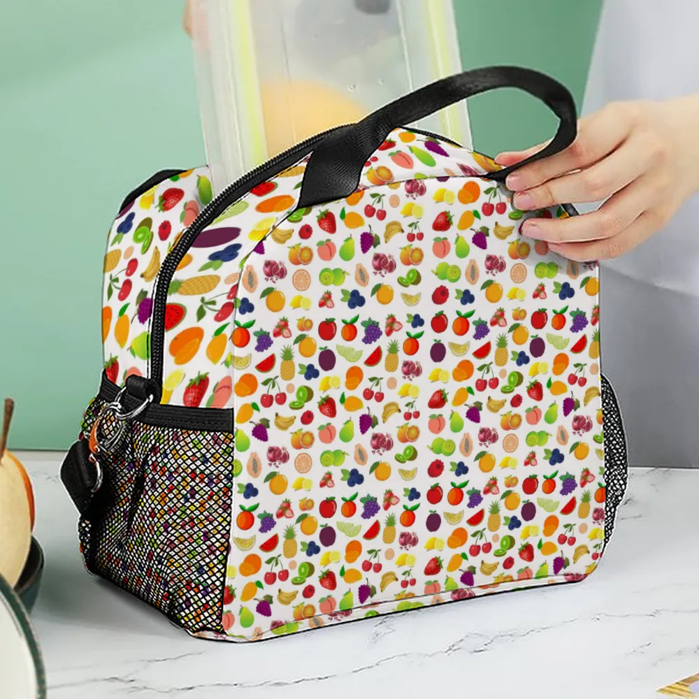 Fruit Insulated Lunch Bag with Handles & Shoulder Strap
