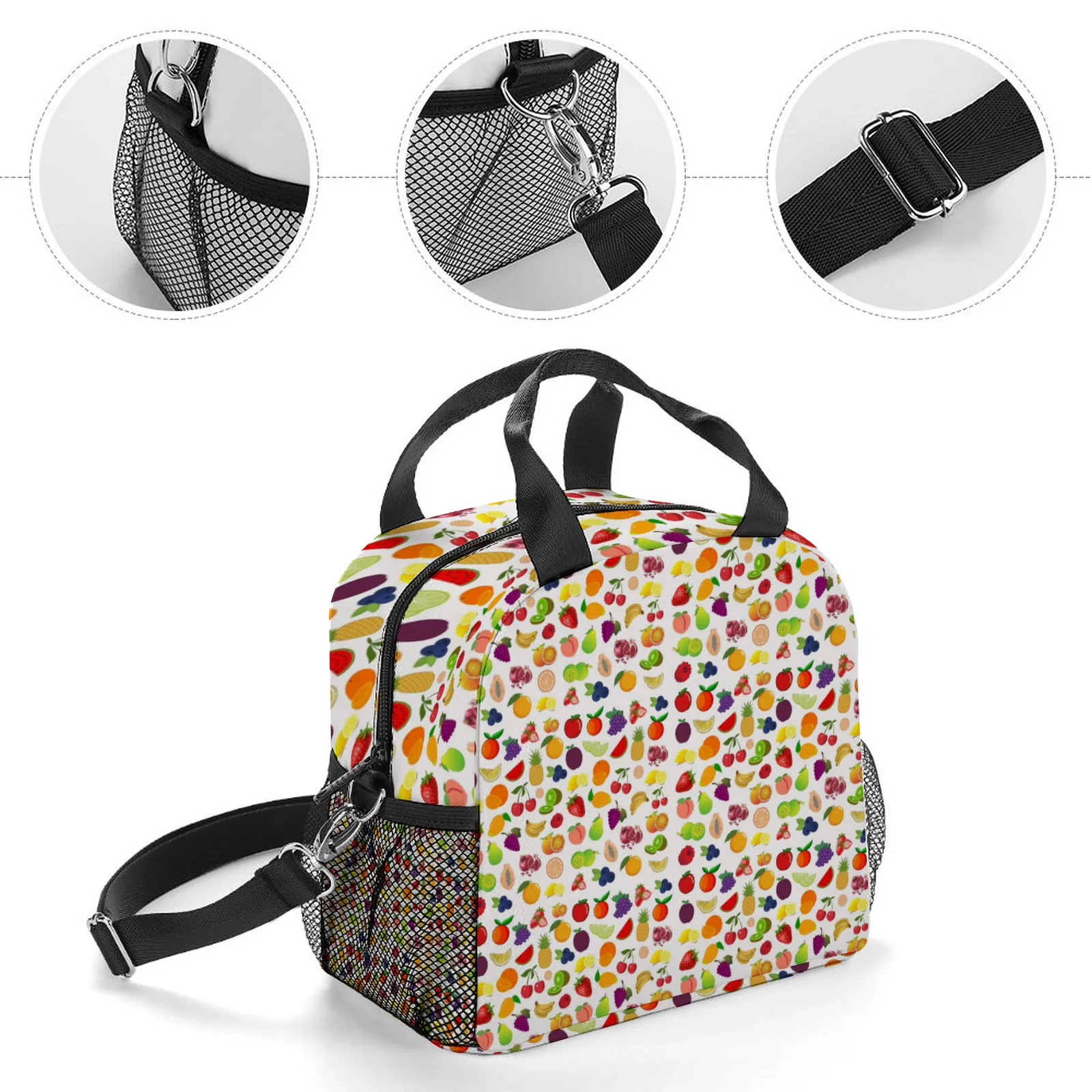Fruit Insulated Lunch Bag with Handles & Shoulder Strap