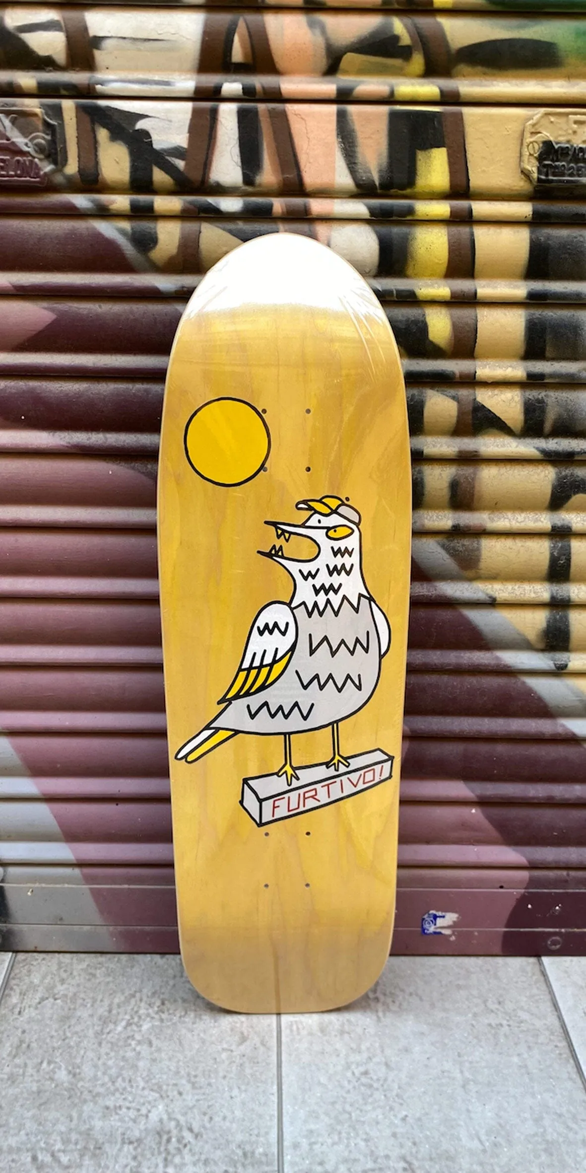 Furtivo "CARNIVORA" 9.75 Sargent Shape Yellow Skateboard Deck- Tabla