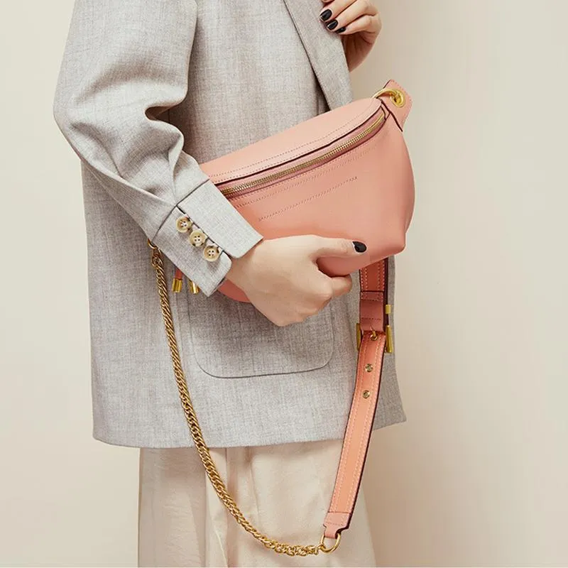 Genuine Leather Large Capacity Crossbody Bag Waist Bag