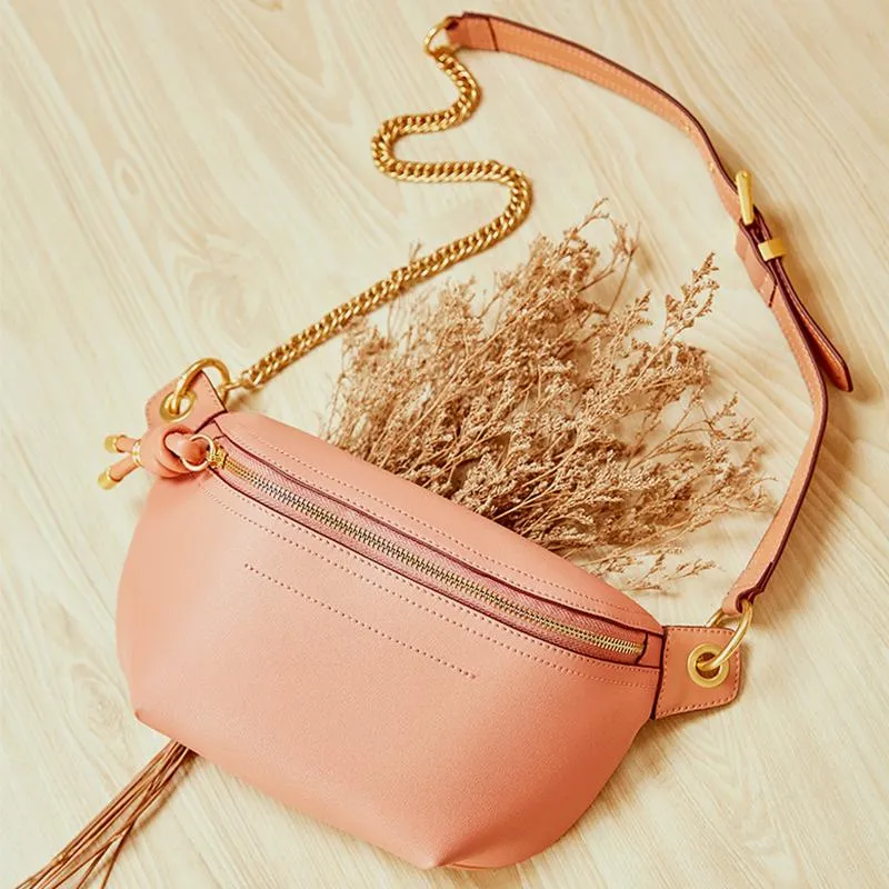Genuine Leather Large Capacity Crossbody Bag Waist Bag
