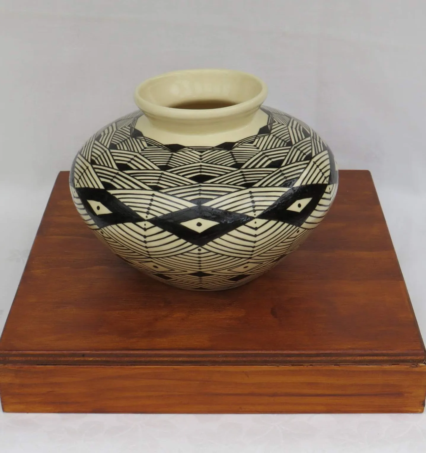 Geometric Vase in Black and White by Georgie Waldron