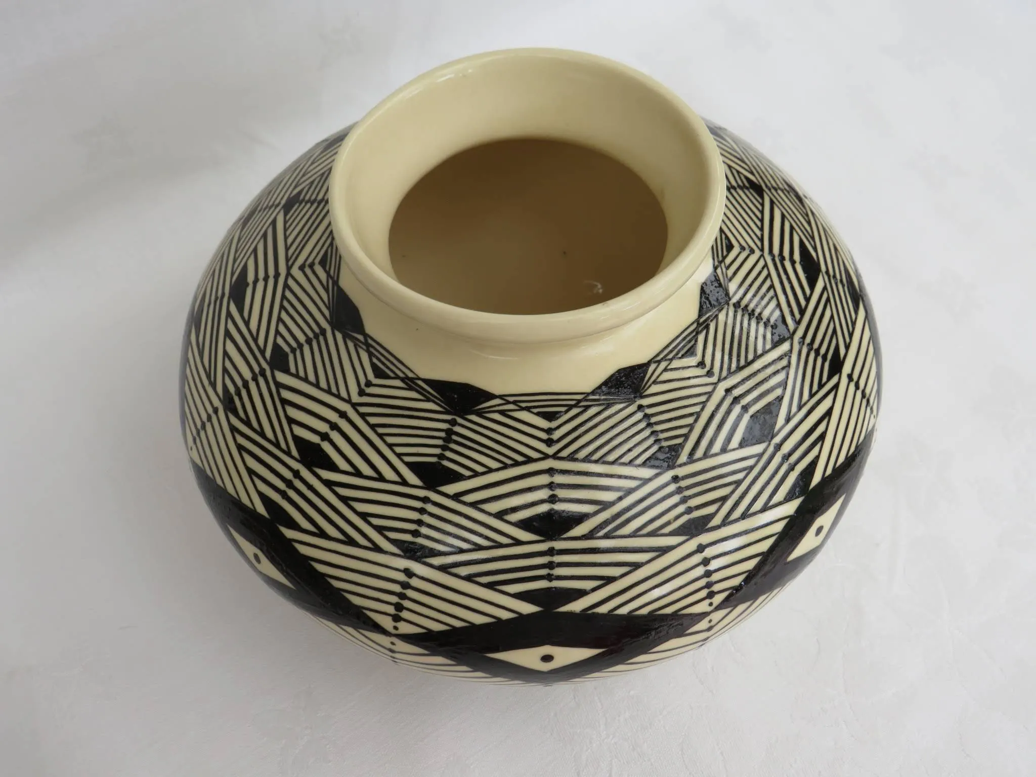 Geometric Vase in Black and White by Georgie Waldron