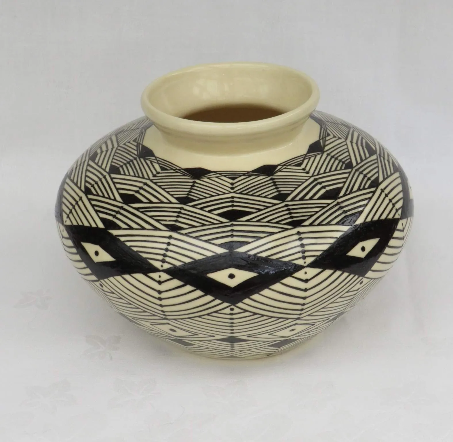 Geometric Vase in Black and White by Georgie Waldron