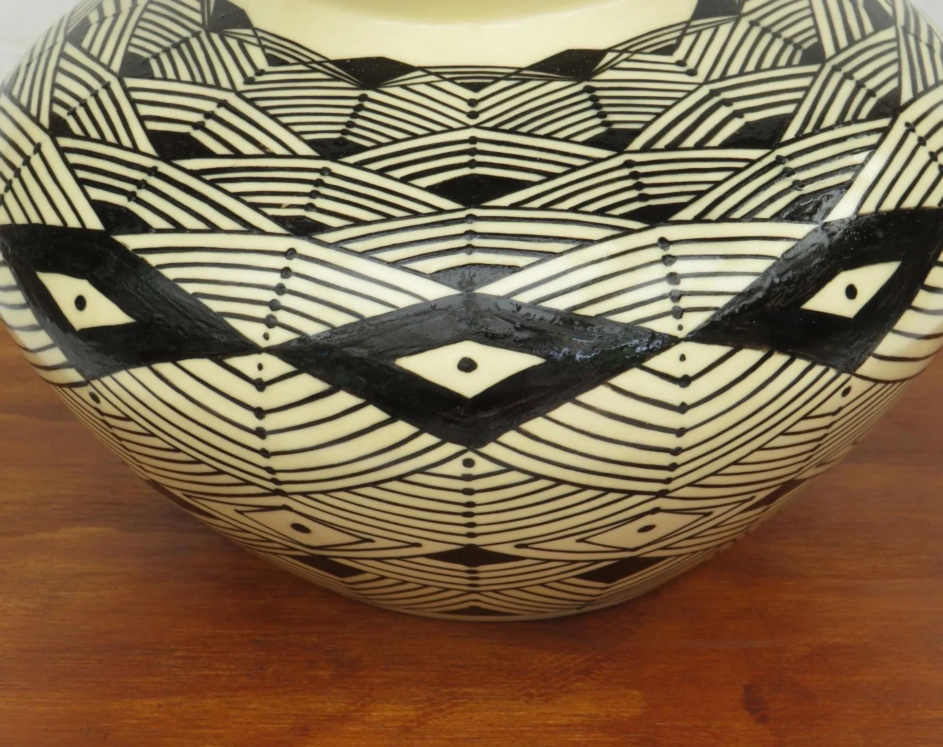 Geometric Vase in Black and White by Georgie Waldron