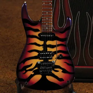 George Lynch Sunburst Tiger Finish Officially Licensed Miniature Guitar Replica