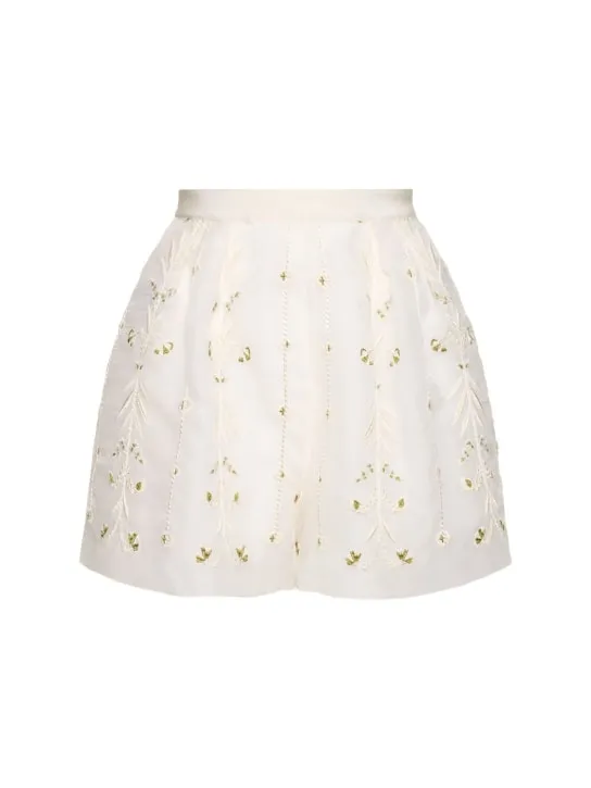 Giambattista Valli   Embroidered silk organza shorts 