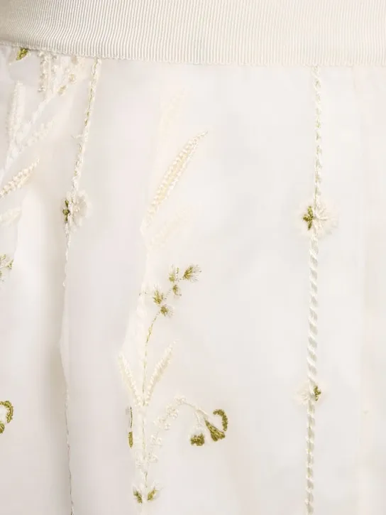 Giambattista Valli   Embroidered silk organza shorts 